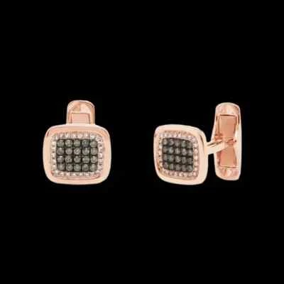 Gemelos redondos de diamantes para hombre enchapados en oro rosa de 14 k de 1,50 quilates creados en laboratorio Foto 1 de 3