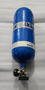 DRAGER BLUE AIR TANK 4500 PSI 310 BAR WITH VALVE - Picture 1 of 7