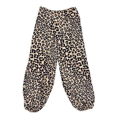 Pantalones Victoria’s Secret Mujer XS Tostado Negro Estampado Leopardo Estilo Harén Ligeros Foto 1 de 4