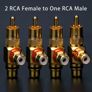 Premium RCA Adapter Gold-Plated HiFI L-Shape Exchange Plug -Noise Free Brand New - Bild 1 von 8
