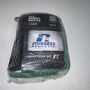 Nuevo con etiquetas Calcetines Russell Athletic Todo Deporte Juvenil 1 Par Verde Se Ajusta a Zapato Talla 3-8 1/2  - Imagen 1 de 2