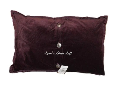 ALMOHADA DECORATIVA RALPH LAUREN BRETAÑA TERCIOPELO CIRUELA NUEVA $110 12" X 18" Foto 1 de 4