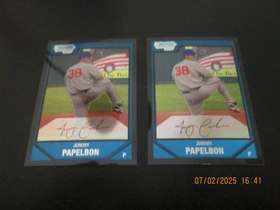 JEREMY PAPELBON CUBS 2007 BOWMAN CHROME 1ST BOWMAN CARDS #BC6,BP6 - Image 1 of 2