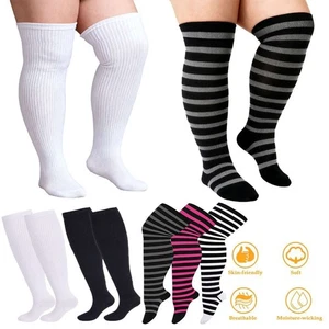 Calcetines hasta el muslo talla grande tejidos por encima de la rodilla medias para mujer fiesta y diario - Imagen 1 de 17
