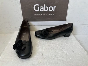 GABOR Fachion Black Slip On Leather Shoes Size UK 4 EU 37 - Picture 1 of 14