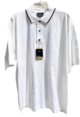 Новый с Ярлыками внешние банки резерва поло гольф рубашка белый мерсеризованный хлопок синий отделки размер XL - Изображение 1 из 4
