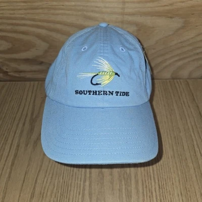 Southern Tide Iconic Fly Fish Lure logo Adjustable Hat Ball Cap Lt Blue Nwot - Image 1 of 4