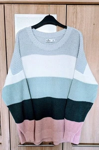 Hollister Ladies Striped Oversized Jumper. Size Medium. - Picture 1 of 2