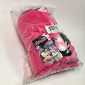 Disney Junior Travel Blanket Minnie Mouse 40” x 50” fleece Throw Pink Sealed Tag - Picture 1 of 12