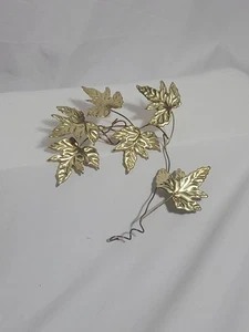 Vintage Brass Copper Gold Metal Maple Leaf Leaves Wall Hanging Art Fall Decor - Picture 1 of 12