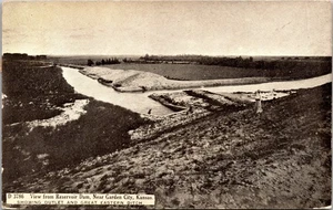 Garden City Kansas Reservoir Dam Outlet Great Eastern Ditch Postcard  D790 - Picture 1 of 2