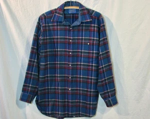 HERREN PENDLETON 100% WOLLE FLANELL TRAIL HEMD MIT LEDER ELLENBOGEN PATCHES GRÖSSE M - Bild 1 von 8