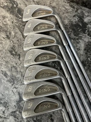 PING Karsten I RH Irons 3-9 Red Dot Steel Shaft Toe-Heel Balance Set of 7 - Image 1 of 4