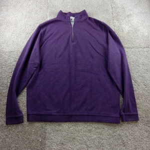 Peter Millar Sweater Mens Large Purple Heather 1/4 Zip Pullover Cotton Modal - Picture 1 of 7