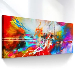 Leinwand Bilder XXL Abstrakt Bunt Panorama Gemälde Wandbilder Max 200x70cm  4129 - Bild 1 von 7