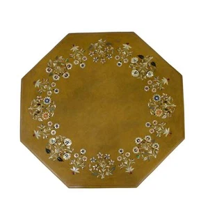 18'' Marble Coffee Center Table Top Inlay Malachite antique Mosaic p1 - Picture 1 of 4