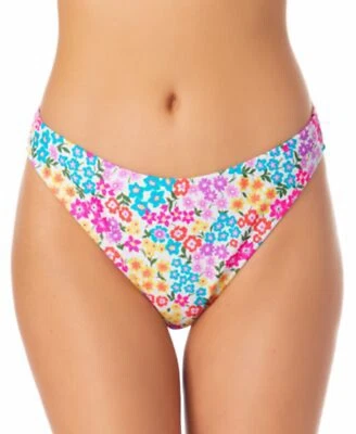 CALIFORNIA WAVES Bikini Swim Bottom Size Large Floral Multi Retail $19.99 - Image 1 of 3