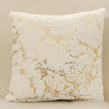 Pillow Case Golden Plush Cushion Cover Pillow Cover Fur White Bedside 43x43cm *