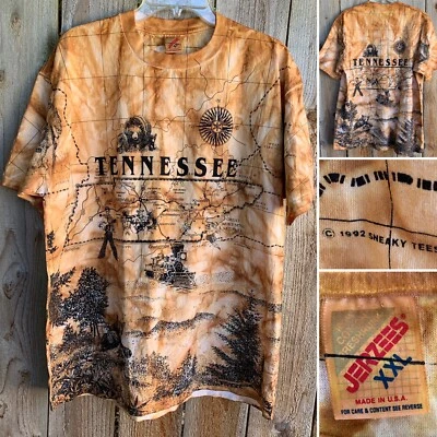 Camiseta Tie Dye Vintage Tennessee Estampado Completo C 1992 Camisetas Sneaky XXL EE. UU. Foto 1 de 4