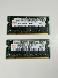 Hynix 2GB 2Rx8 PC2-6400S DDR2 800MHz Laptop Memory RAM HYMP125S64CP8 NT* - Picture 1 of 1
