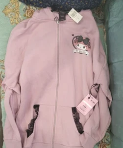 Sanrio My Melody Lolita Lace 3D Ear zip-up Hoodie Pink Size M - Picture 1 of 6