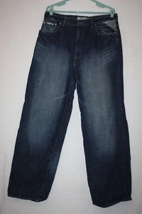Men's Indigo 30 Relaxed Fit Dark Wash Cotton Denim Jeans 34 x 34  - Picture 1 of 7