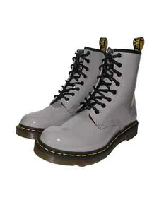 Dr Martens 1460 W Zinc Gray Patent Lamper Combat Boot 8 men 10 women - Picture 1 of 3