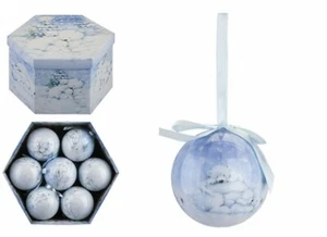 Eisbär Familie Kugeln in Geschenkbox 14 Polyschaum 75 mm 3" Christbaumkugeln - Bild 1 von 5