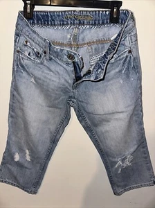 Capris de tiro bajo American Eagle Artist Distressed para mujer talla 6 regular - Imagen 1 de 5