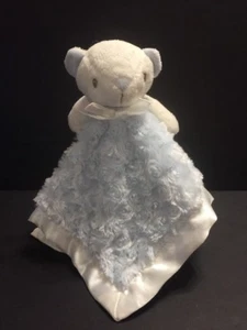 Blankets & Beyond Teddy Bear Security Lovey Blue Swirl Rosettes Baby Baby Nunu - Picture 1 of 12