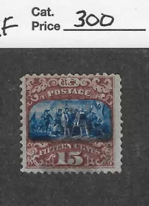 US Scott # 119, 15 Cent blau & braun, Type II, Landung of columbus, 1869, ss-vz - Bild 1 von 2