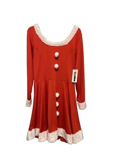Tipsy Elves Womens Mrs Claus Christmas Dress Red Zip Up Santa Dress XXL NWT #251 - Picture 1 of 9