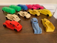 Vintage plastic cars trucks warranty toys jewels for plaything made in USA