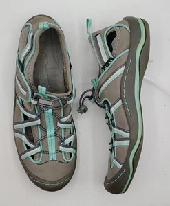 J-41 womens 6M Gray Aqua All Terra Traction Sporty Slip on Water Ready Sandals - Picture 1 of 11