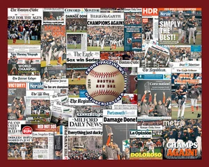 Boston Red Sox 2004 World Series Newspaper Collage Poster- 16x20" Unframed - Picture 1 of 1