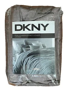 NIP DKNY Loft Warm Grey Pleated Full/Queen Duvet Cover - Picture 1 of 8