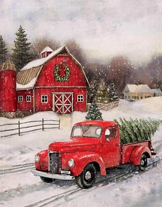 Christmas Diamond Painting Kits,Winter Diamond Art Kit for Adults,5D Truck Paint - Picture 1 of 19