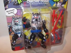 ✰ Vintage Turtles TMNT Playmates 🐢🐢 CHROME DOME 1991 SHARP Figur ✰ C9.0- - Bild 1 von 6