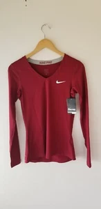 Nike Nwt  Shirt Womens Medium Maroon Pro Trainng Dri Fit Outdoor - Picture 1 of 5
