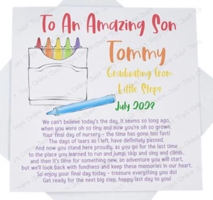 Personalised Last Day of Nursery Leaving Preschool Poem Good Luck Card Crayon - Picture 1 of 3