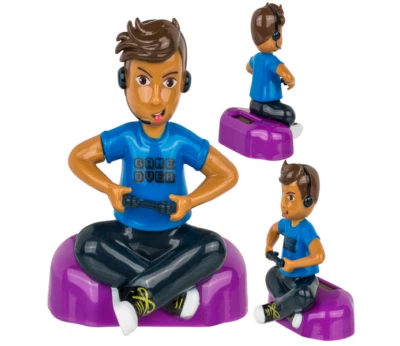Solar Figur beweglicher Gamer Wackelnde Figur zocken Wackelfigur spielen Game  - Bild 1 von 4