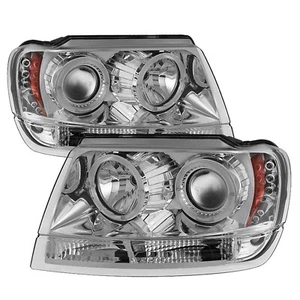 Spyder Auto 5011152 Halo LED Projector Headlights Fits 99-04 Grand Cherokee (WJ) - Picture 1 of 10