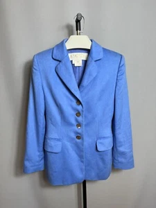 escada margaretha ley wool woman jacket blazer button blue Sz 36 - Picture 1 of 14