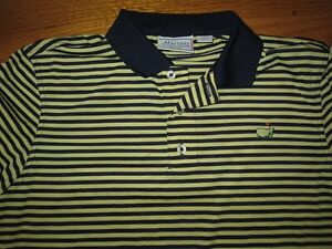 Blue Yellow Stripe MASTERS Collection Golf Polo T Shirt augusta Boys Youth XL