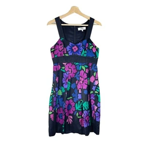 Tibi Jewel Tone Floral Structured Sheath Dress Multicolor Wool Silk Sz 6 - Picture 1 of 12