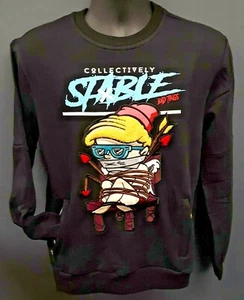 Men's Black Keys "Stable" Tied Up Cupid-Themed Crew Neck Sweater -Black - Picture 1 of 3