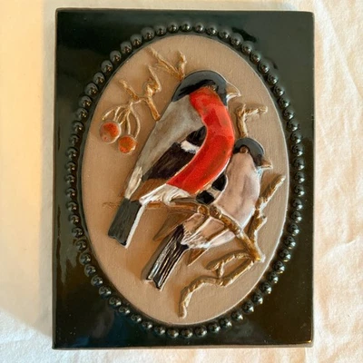 Jie Gantofta Sweden Ceramic Bird Wall Plaque Tile Design Aimo Ready to Hang - Image 1 of 4