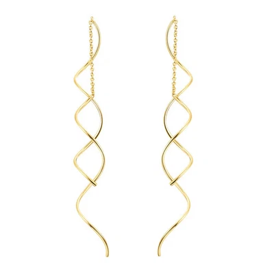 Pendientes colgantes de cadena en tono oro rosa para mujer barra larga colgante joyería moderna Foto 1 de 4