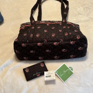 NWT Vera Bradley Betsy Houndstooth Brown Shoulder Bag w/Card Pouch Retired - Picture 1 of 6