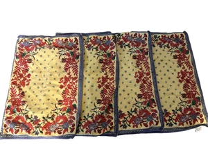 French Country Farmhouse Placemats Set 4 Butterflies Floral Cottagecore Cotton - Picture 1 of 13